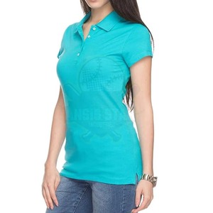 Women's Turquoise for <b>Shirt</b> Short Sleeve Solid Color Breathable Knitted 100% Cotton Casual Front Logo Digital Printing High - Product Image 4