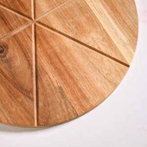 Accesorios para hacer pizza, herramientas de madera, bambú, cerámica, tabla de cortar y servir pizza de madera de acacia de 14 pulgadas - Product Image 2