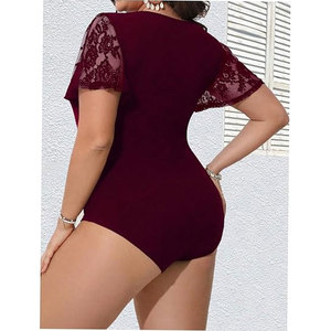 Combinaison moulante pour femme, style moderne classique, en maille transparente, haute élasticité, manches longues, pour soirée - Product Image 6