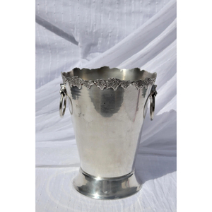 Metal Ice Bucket With Floral Finished & Tong Soft Drinks <b>Cooled</b> Storage Basket Indoor Parties Ice Cube Cane Champagne Chiller - Product Image 2