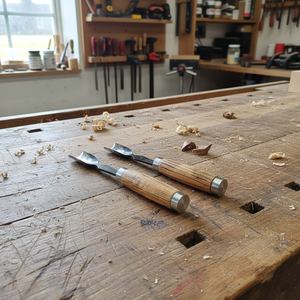 สิ่วแกะสลักเหล็กกล้าคาร์บอนเกรด DIY ยี่ห้อ SAZ ENTERPRISES ด้ามไม้เคลือบกันลื่น ปลายตัดมุมคม สำหรับงานไม้มืออาชีพ รุ่นที่ 1 - Product Image 2