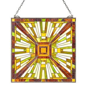Per lo stile Tiffany 20X21 pollici vetrata appeso pannello finestra con catena elegante decorazione per la casa - Product Image 1
