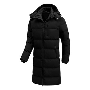 Manteau d'hiver pour homme, veste matelassée extra longue, imperméable, parka épaisse, vêtements d'extérieur isolés avec capuche amovible, chaud pour le temps froid - Product Image 1