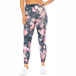 High Waist Floral Print Calf-Length Yoga <b>Leggings</b> <b>Seamless</b> Elastic Waist Spandex Polyester Women's Activewear Pants - Product Image 4