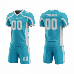 Custom Sublimated Breathable American Football Uniform Jersey Shorts Set Front Logo Position 100% Polyester Anti-Bacterial Quick - Product Image 1