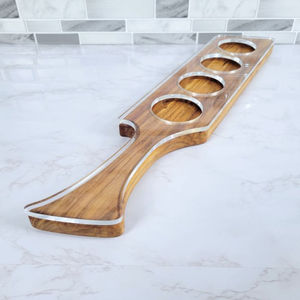Support à Verres à Vin Contemporain et Élégant en Bois à 2 Niveaux, Organisateur de Vaisselle Durable de Qualité Supérieure, Idéal pour Mariages, Fêtes et Bars - Product Image 3