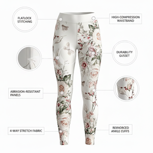 Leggings de Yoga de Alta Calidad con Estampado Floral de Mariposas Personalizado, Pantalones Deportivos Ajustados de Tela Suave y Elástica para Correr - Product Image 2