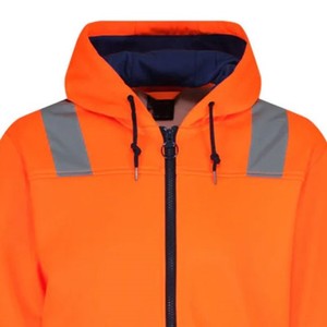เสื้อฮู้ดนิรภัยสำหรับผู้ชายแบบปรับแต่งได้ ANSI Class 2 กันน้ำ พร้อมไฟ LED โลโก้แบบแฟลช น้ำหนักเบา ผ้าฝ้ายฟลีซ ปรับขนาดได้ บริการ OEM - Product Image 2