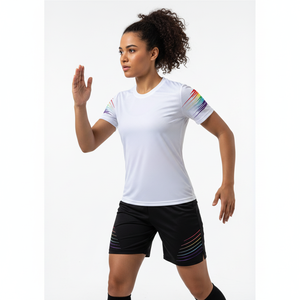 Ensemble d'uniformes de football personnalisés, maillot blanc et noir respirant, short noir, kit de football par sublimation pour hommes, vêtements de sport pour l'entraînement en équipe - Product Image 2