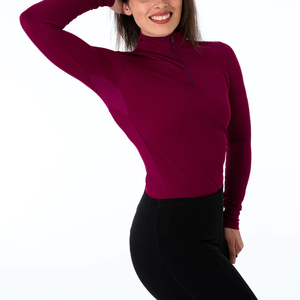 Chemise d'équitation à compression pour femmes, hauts de sport d'équitation à manches longues, chemises d'équitation pour concours - Product Image 2