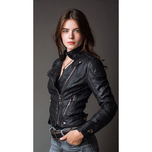 Veste de moto pour femmes, imprimée, hiver, grande taille, respirante, coupe-vent, pour motards - Product Image 2