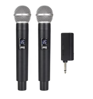 Système de microphone sans fil 2,4 GHz FYX Stock, un émetteur, deux récepteurs, son de scène professionnel, karaoké à domicile, diffusion en direct