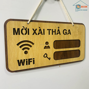 ป้ายไม้แขวนผนังสไตล์เรียบง่ายแบบชนบท สำหรับแสดงรหัสผ่าน WiFi  ตกแต่งผนังบ้าน ร้านกาแฟ สำนักงาน - Product Image 3