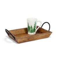 Plateau de service en bois écologique fait main - Compatible lave-vaisselle, qualité professionnelle, cadeau pour les amateurs d'artisanat et de décoration intérieure