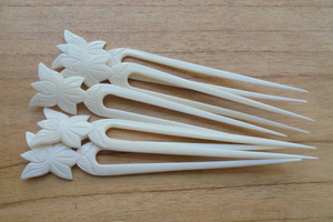 Épingle à cheveux moderne sculptée à la main en os écologique, outil de coiffure traditionnel, objet d'art de collection pour femmes, jeunes filles et mariées - Product Image 5