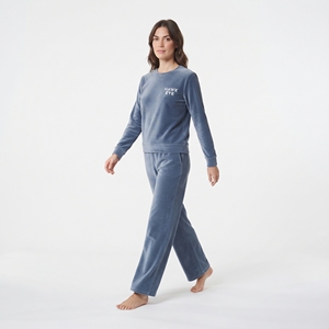 Conjunto Deportivo de 2 Piezas para Mujer, Sudadera de Cuello Redondo y Pantalones Jogger de Terciopelo, Cintura Elástica, Estilo Casual para Invierno - Product Image 3