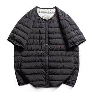 Wholesale Loose Wear Resistant Waterproof Casual Thin White <b>Duck</b> <b>Down</b> Winter Warm Man's Half Sleeved <b>Jacket</b> - Product Image 2