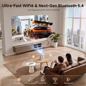 โปรเจคเตอร์ 4K สำหรับภายนอกอาคาร พร้อม WiFi และบลูทูธ, โปรเจคเตอร์ออโต้โฟกัสพร้อมขาตั้งแบบสองโหมด, โปรเจคเตอร์พกพาอัจฉริยะพร้อม Netflix - Product Image 4