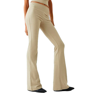 2026 New Fashion Plus Size Winter Mid Waist Flare Sweatpants OEM Custom Elastic Breathable <b>Sequined</b> Nylon Full Length Fit - Product Image 1