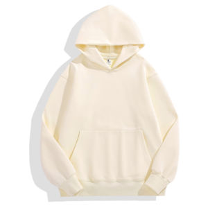 Hoodies en coton luxueux surdimensionnés, fabriqués en molleton épais avec design épaules tombantes, personnalisation possible, hoodies pour hommes - Product Image 2