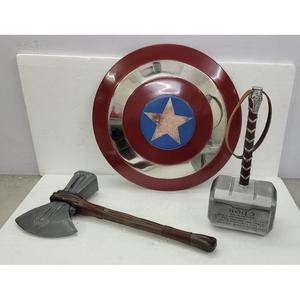 Hacha de metal de doble filo de 24 pulgadas con mango envuelto en cuero para cosplay y coleccionables, artículos de guerra de Marvel para decoración - Product Image 5