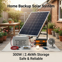 Sistema de Energía Solar Profesional para Cámaras de Seguridad, Fuera de la Red, 300W, Batería de Gel de 200Ah con Inversor de 700W y Salida AC/DC