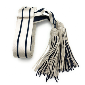 Cinturón Ceremonial Azul Plateado con Borlas, Cinturón Formal para Uniformes y Eventos - Product Image 6