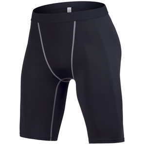 Men Knitted <b>Compression</b> Shorts Solid Black Mid Waist Elastic Quick Dry Breathable Sporty Biker Shorts Athletic <b>Underwear</b> Gym - Product Image 1