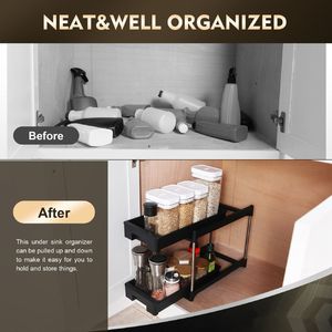 Organizzatori per Armadietti da Cucina Neri a 2 Ganci con Cassetti Estraibili - Product Image 3