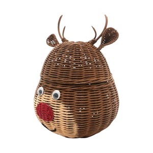 Handwoven Best Quality Rattan Reindeer Basket <b>Christmas</b> Gifts Storage <b>Boxes</b> Vintage Style Best Choice for <b>Christmas</b> Gift Decor - Product Image 2