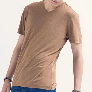 Camisetas Casuales de Cuello en V para Hombre, 100% Algodón, Color y Logotipo Personalizables, Corte Regular, Diseño Sólido, Tallas Grandes, MOQ Bajo, Transpirables - Product Image 6