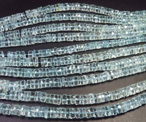 Cuentas de Topacio Azul Natural de Primera Calidad, 6mm, Facetadas, Transparentes, Hilo de 16 Pulgadas, Forma Heishi, Separadores de Neumáticos, Marca Gems Valley, DIY - Product Image 1