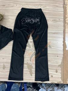 Winter Diamond <b>Rhinestones</b> Letter Y2K Women's Casual 2-Piece Breathable Plus Size Velvet Hooded Tracksuit Set Crop <b>Jacket</b> - Product Image 4