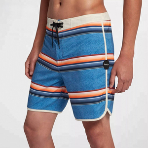 <b>Men's</b> Navy <b>Checkered</b> Side Stripe Board <b>Shorts</b> Mid Waist Drawstring Quick Dry Breathable Casual Style 100% Polyester <b>Short</b> Length - Product Image 4