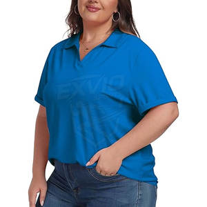Camisetas Polo Extra Grandes de Secado Rápido para Mujer, Hechas de Algodón/Poliéster, Tela Cómoda - Product Image 4
