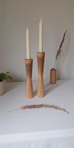 Portavelas de madera, juego de 2 portavelas, estilo rústico, para velas de pilar, regalo, decoración del hogar - Product Image 6