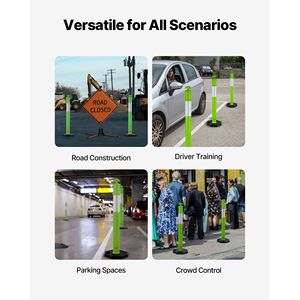 Set di 3 Coni Segnaletici Stradali Resistenti da 48 Pollici con Base Pesante e Strisce Riflettenti per la Sicurezza del Traffico - Product Image 6