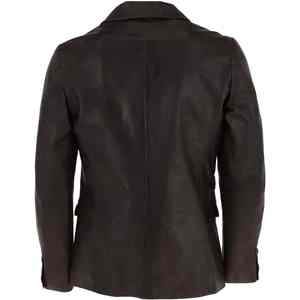 High Quality Custom Two Button British Style <b>Leather</b> <b>Blazer</b> Men's Faux Lamb <b>Leather</b> <b>Jacket</b> Stand Front Logo Fashion <b>Jacket</b> - Product Image 3
