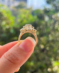 Anillo de Diamantes de Oro Amarillo de 18K para Mujer, Corte Brillante Redondo, 1 Quilate, Claridad VS1, Color F, Joyería de Boda de Diamantes de Lujo, Fabricante - Product Image 2