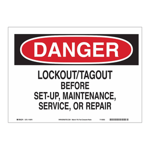 Panneau de sécurité Brady Danger Lockout/Tagout pour la maintenance et la mise en état des machines - Product Image 1