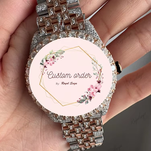 Customized VVS Moissanite Diamond Men and Women Watch Stainless Steel Gold Plated Roman Numeral Watch High Quality Watch - Product Image 1