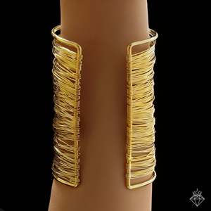 ปราโอกำไลข้อมือชุบทองขนาดใหญ่ป้องกันการเสื่อมเสียกำไลข้อมือแฟชั่น - Product Image 1