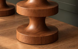 Luxury Solid Wooden Accent <b>Stool</b> Tiered Totem Design <b>Small</b> Coffee Side Table Minimalist Wooden Pedestal Chair Hotel & bar Decor - Product Image 2