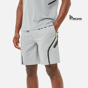 High Quality Custom Men's Summer Hooded Sporty Windbreaker <b>Knitted</b> ODM Shorts <b>Set</b> Solid Pattern Nylon - Product Image 4