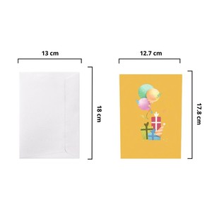 3D Pop Up Card Birthday Greeting Card With <b>Balloons</b> 3D Greeting Cards Paper Craft Celebration Theme Handmade Greeting Cards - Product Image 2