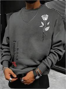 Sudaderas de Cuello Redondo para Hombre, Bordadas, 100% Algodón, Estilo Vintage, Holgadas, de Manga Larga para Invierno - Product Image 2