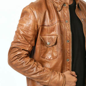 Chemises en cuir de luxe pour hommes, matière lisse, coupe confortable, design léger, idéal pour un usage quotidien - Product Image 2