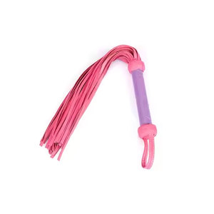 Leather Whip With <b>Red</b> And Black Braided Strips And Handle Loop - Product Image 4