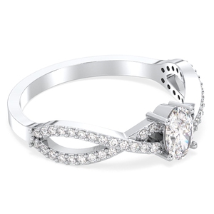 Anillo Solitario de Moissanita de Corte Ovalado de 0.52 Quilates en Oro Sólido de 14K, Diseño Original REYES, para Mujer, Regalo de Compromiso o Boda - Product Image 3