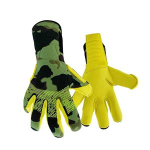 Gants de gardien de but de football professionnels en latex personnalisés, design camouflage jaune et vert, gants de gardien de but en caoutchouc - Product Image 5